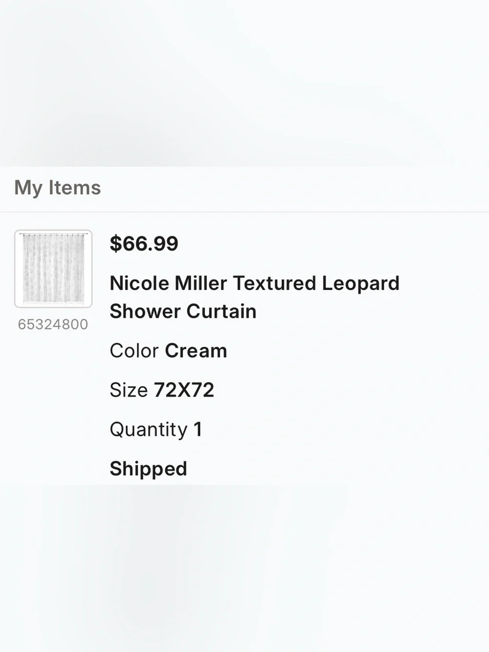 Nicole Miller Celina Fabric Raised Leopard Print Shower Curtain & Clear Liner